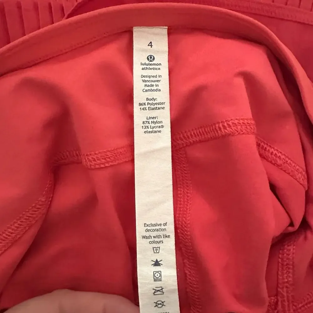 NWT Lululemon City Sky Run By Skort in Boom Juice